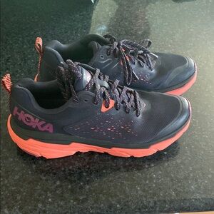 Hoka Navy and Pink Running Shoes